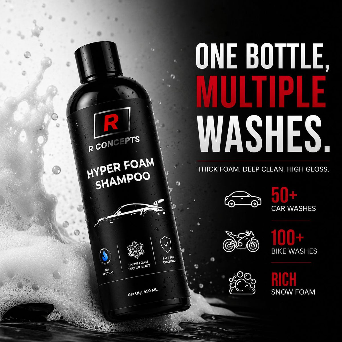 R CONCEPTS Hyper Foam Car Shampoo – pH Neutral Snow Foam